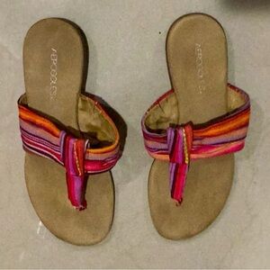 Womens Aerosoles Chlairvoyant Pink Stripe-891 Thong Comfort Sandal, SZ 10